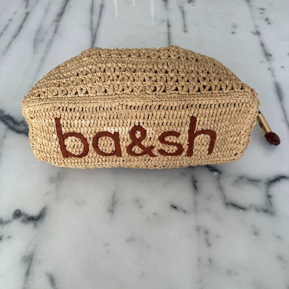 ba&sh June Raffia Clutch with Leather Detachable Strap - Picture 7 of 8